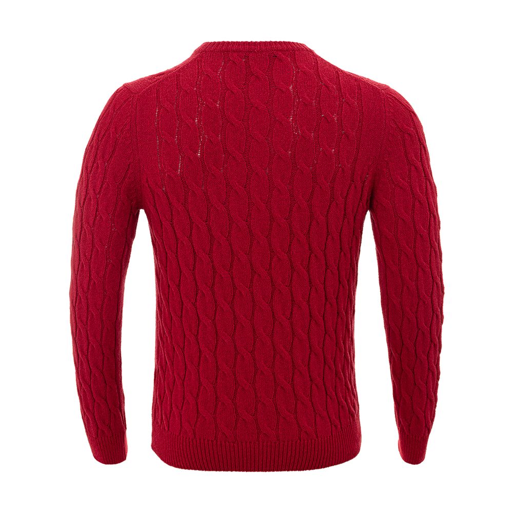 Gran Sasso Elegant classic sweater in crimson cotton