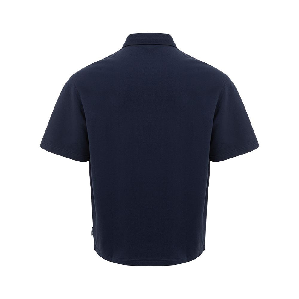 Armani Exchange Men's Smooth Blue Cotton Polo Shirt