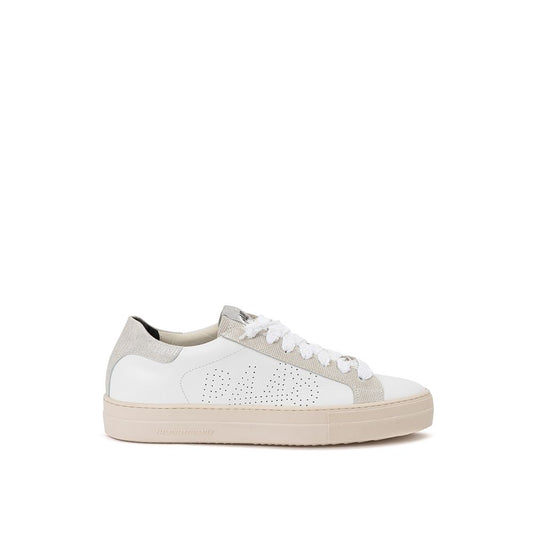 P448 Elegant white leather sneakers