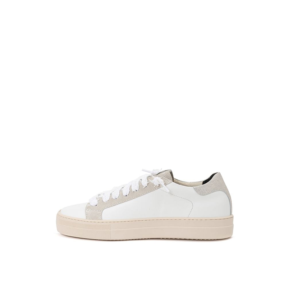 P448 Elegant white leather sneakers