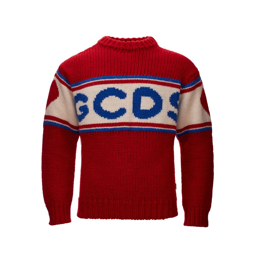 GCDS Elegant sweater made of red wool for sharp looks