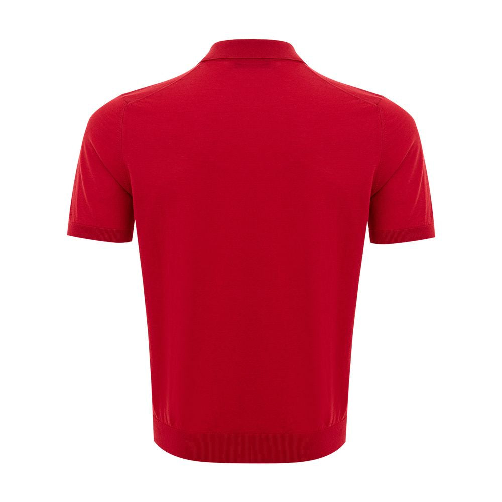 Gran Sasso Elegant polo shirt made of Italian cotton in bright red