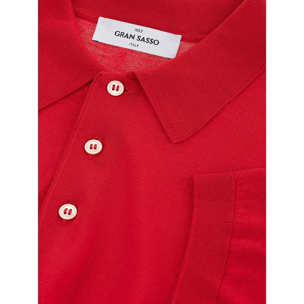 Gran Sasso Elegant polo shirt made of Italian cotton in bright red