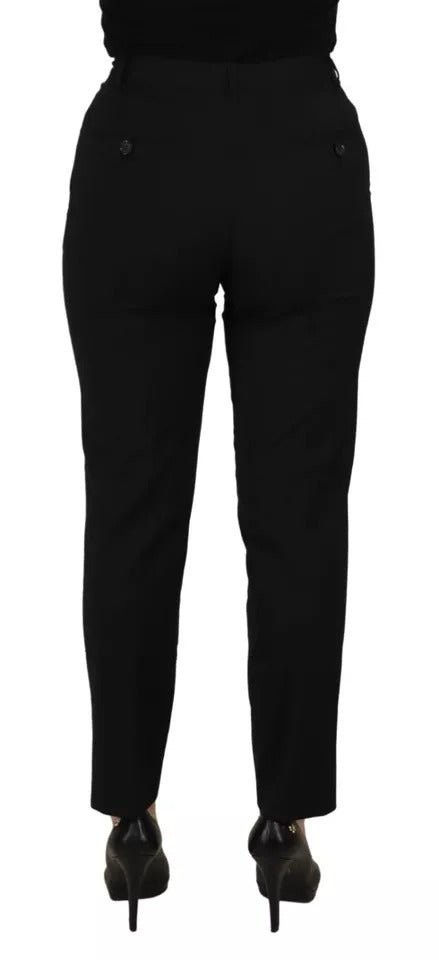 Dolce &amp; Gabbana Black High Waist Tapered Pants