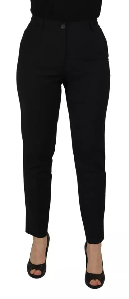 Dolce &amp; Gabbana Black High Waist Tapered Pants