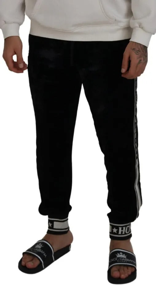 Dolce &amp; Gabbana Black Jogger Sweatpants Cotton Pants