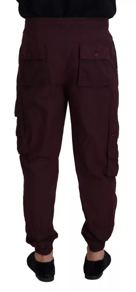 Dolce & Gabbana Bordeaux Cargo-Jogger-Hose aus Baumwolle