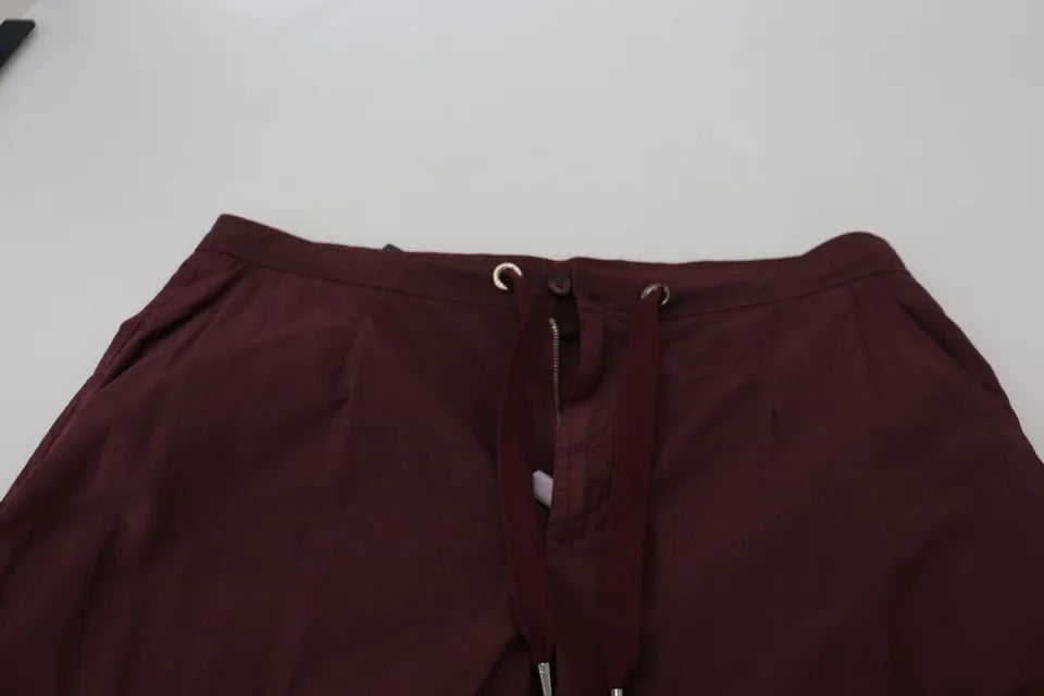 Dolce & Gabbana Bordeaux Cargo-Jogger-Hose aus Baumwolle