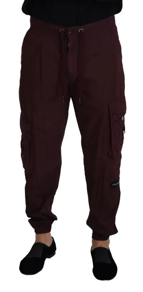 Dolce & Gabbana Bordeaux Cargo-Jogger-Hose aus Baumwolle