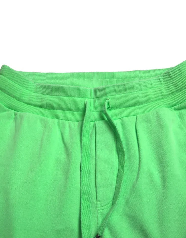 Dolce & Gabbana Neongrüne Baumwoll-Stretch-Jogger-Sweatpants Hose