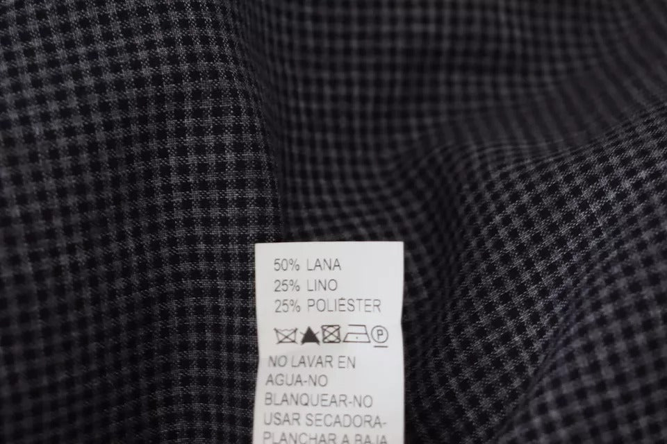 Dolce &amp; Gabbana Black Grey Checked Long Sleeve Collar Shirt Casual Shirt