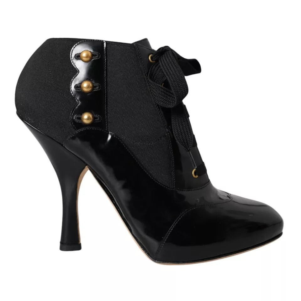 Dolce &amp; Gabbana Black Jersey Stretch Ankle Boots Shoes