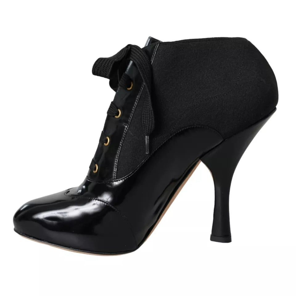 Dolce &amp; Gabbana Black Jersey Stretch Ankle Boots Shoes