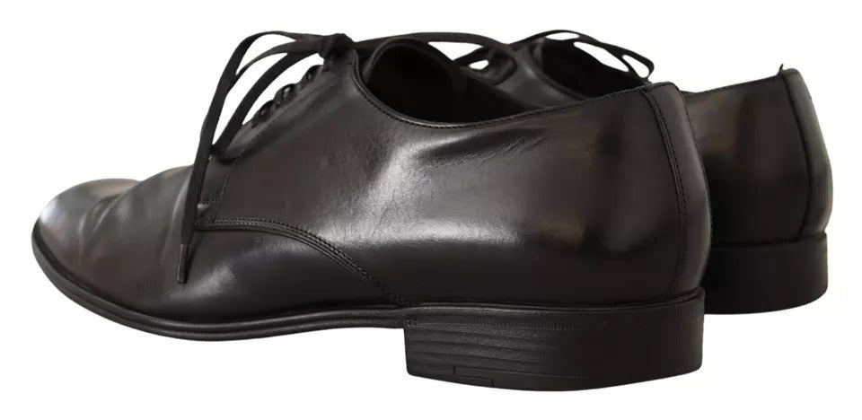 Dolce &amp; Gabbana Black Leather Derby Dress Formal Shoes