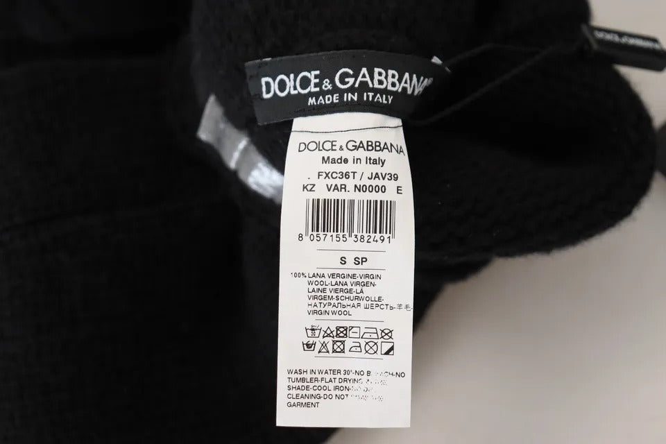 Dolce & Gabbana Schwarze Wolle stricken Kalb lange Frauen Accessoire Socken