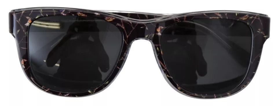 Dolce & Gabbana Schwarze Kunststoff-Sonnenbrille mit grauem Spiegelglas DG4284-F