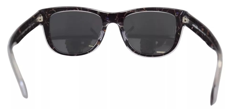 Dolce & Gabbana Schwarze Kunststoff-Sonnenbrille mit grauem Spiegelglas DG4284-F