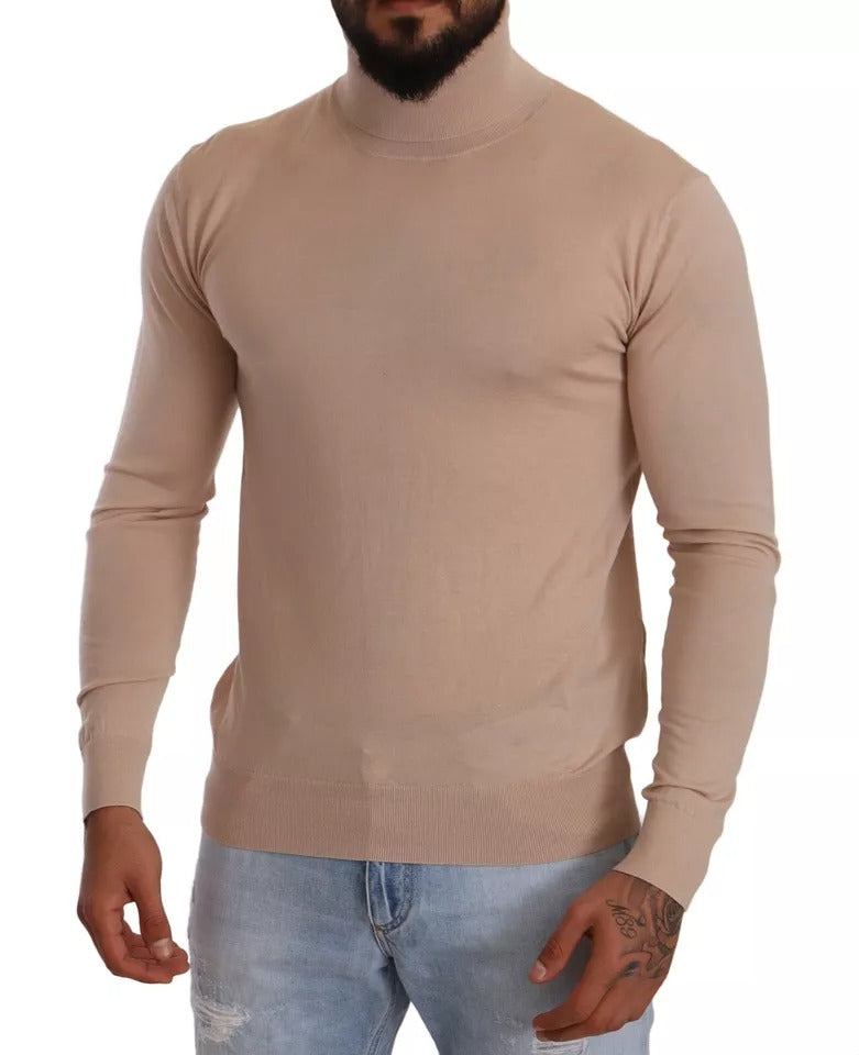 Dolce & Gabbana Beigefarbener Rollkragenpullover aus Kaschmir