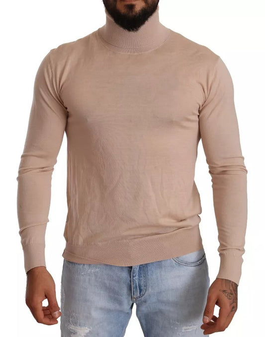 Dolce & Gabbana Beigefarbener Rollkragenpullover aus Kaschmir