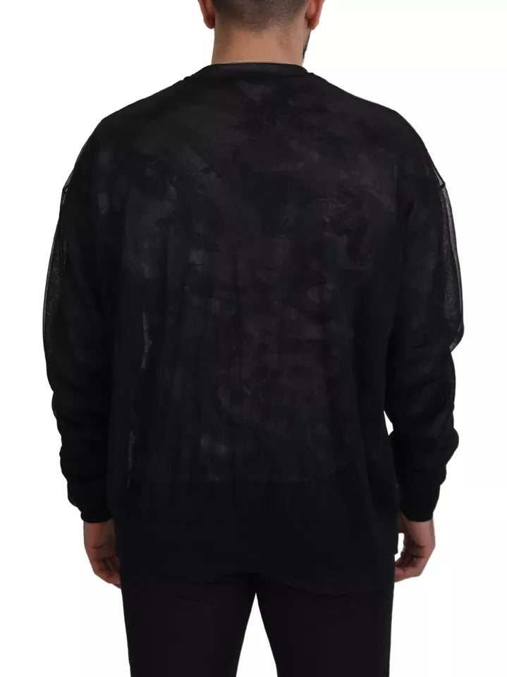 Dolce &amp; Gabbana Black Polyester Crew Neck Sweater