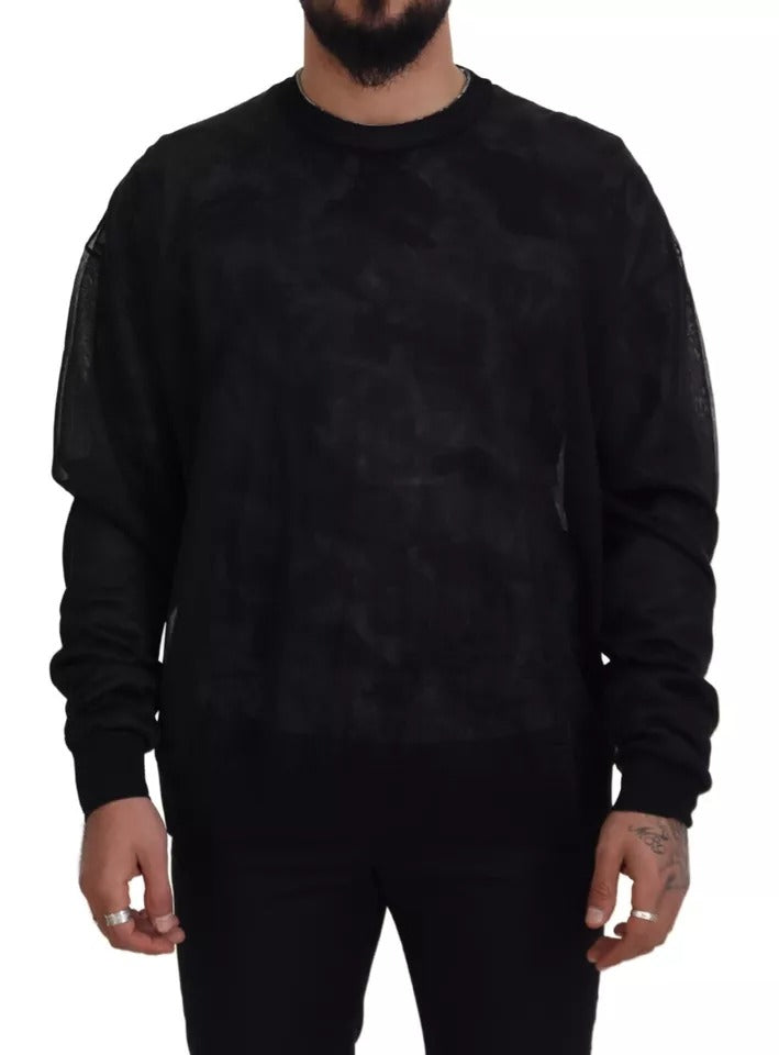 Dolce &amp; Gabbana Black Polyester Crew Neck Sweater