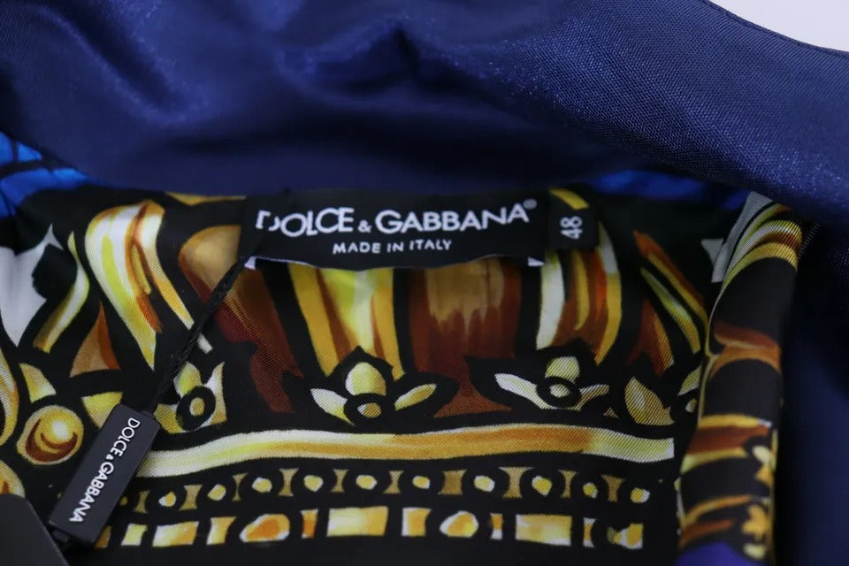 Dolce &amp; Gabbana Blue Striped King Bee Sweater with Heraldic Patch