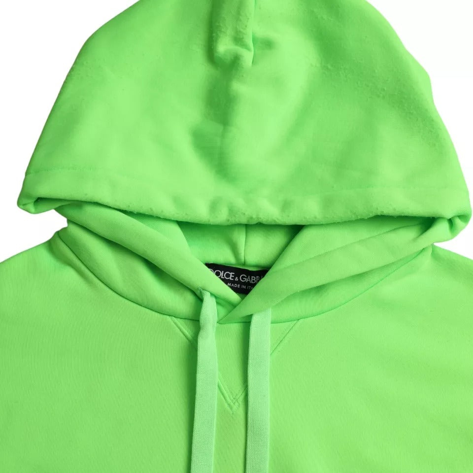 Dolce &amp; Gabbana Neon Green Logo Hooded Sweatshirt Pullover