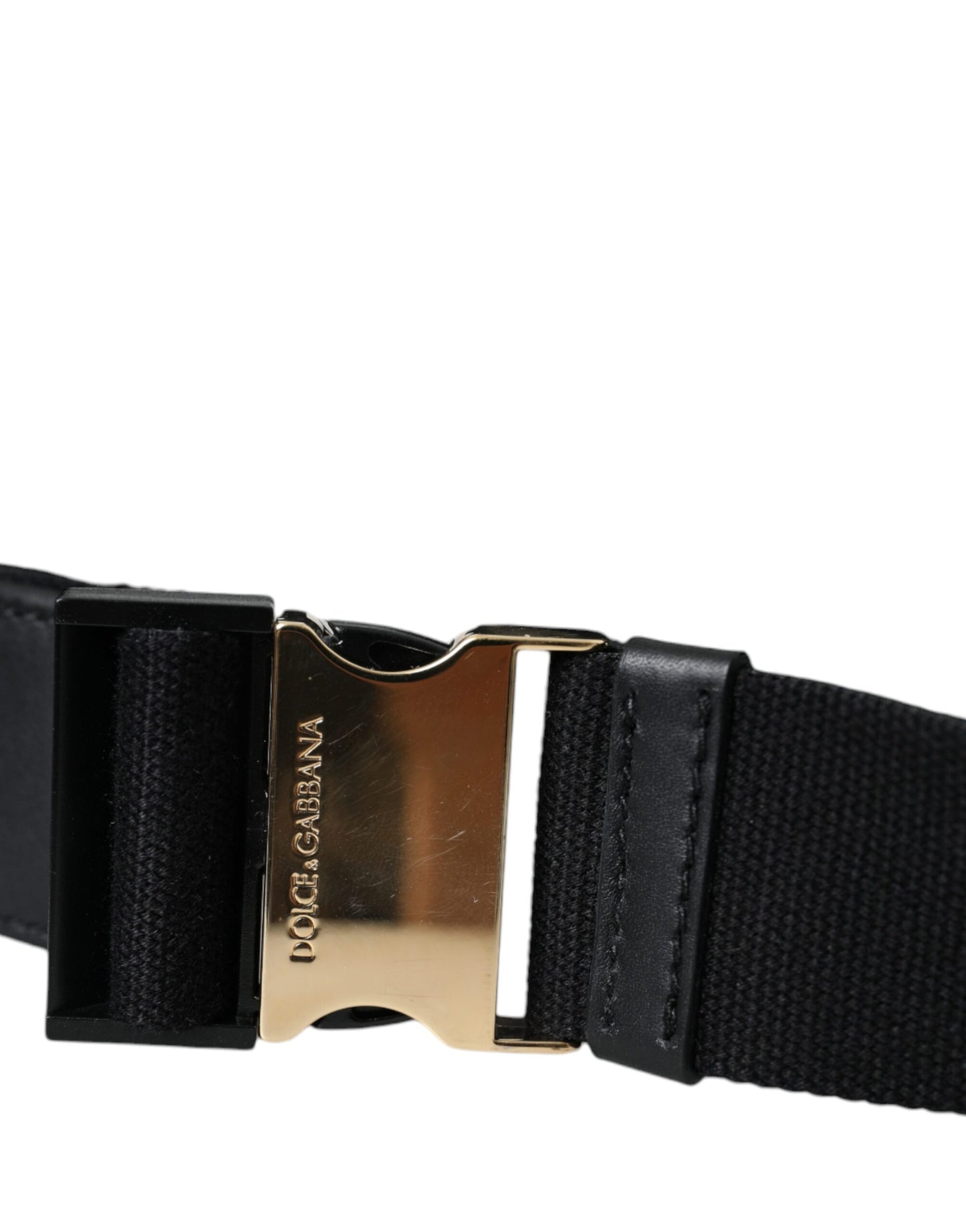 Dolce &amp; Gabbana Black calfskin belt bag with double belt and bum bag