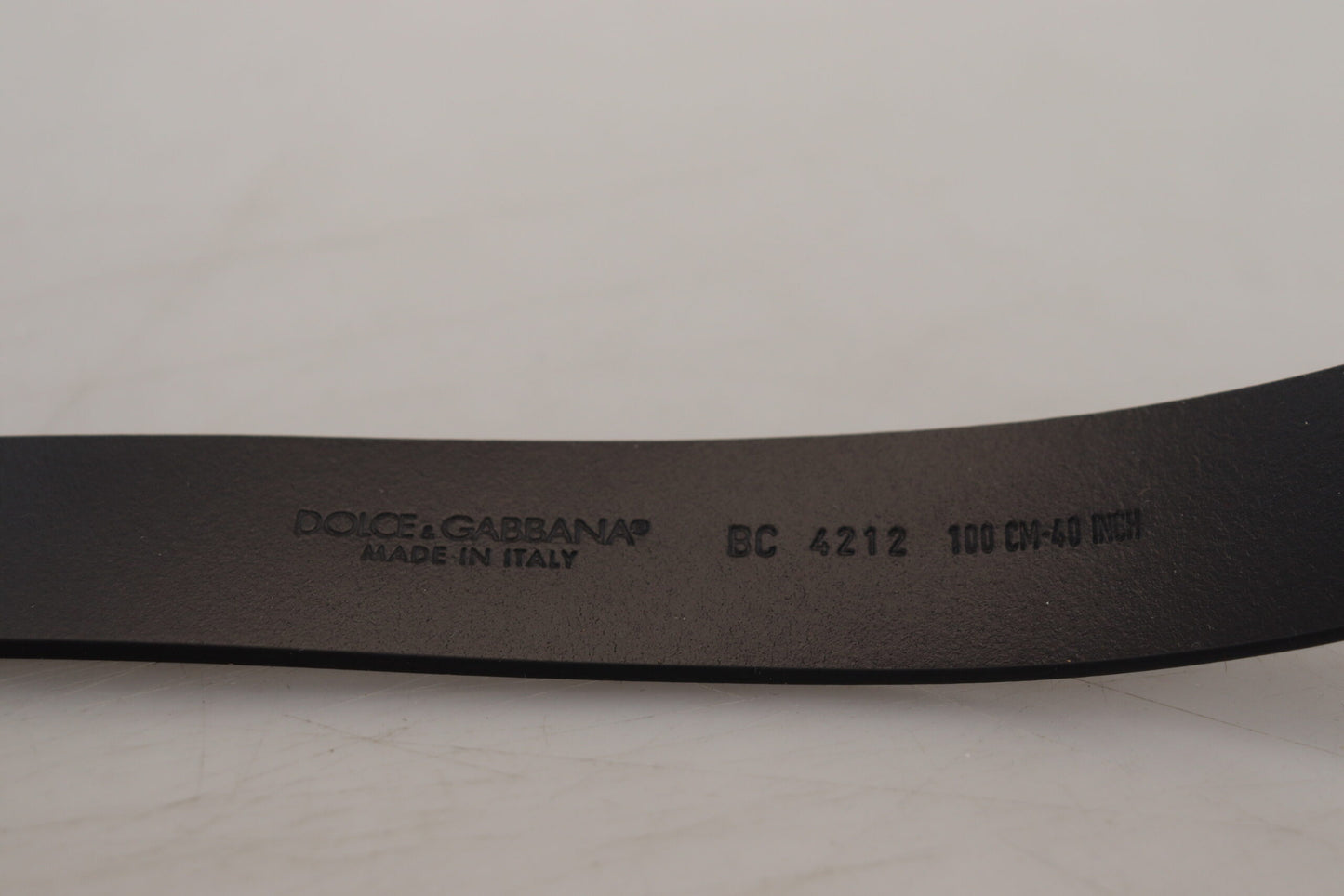 Dolce &amp; Gabbana Black Leather Metal #DG Logo Buckle Belt