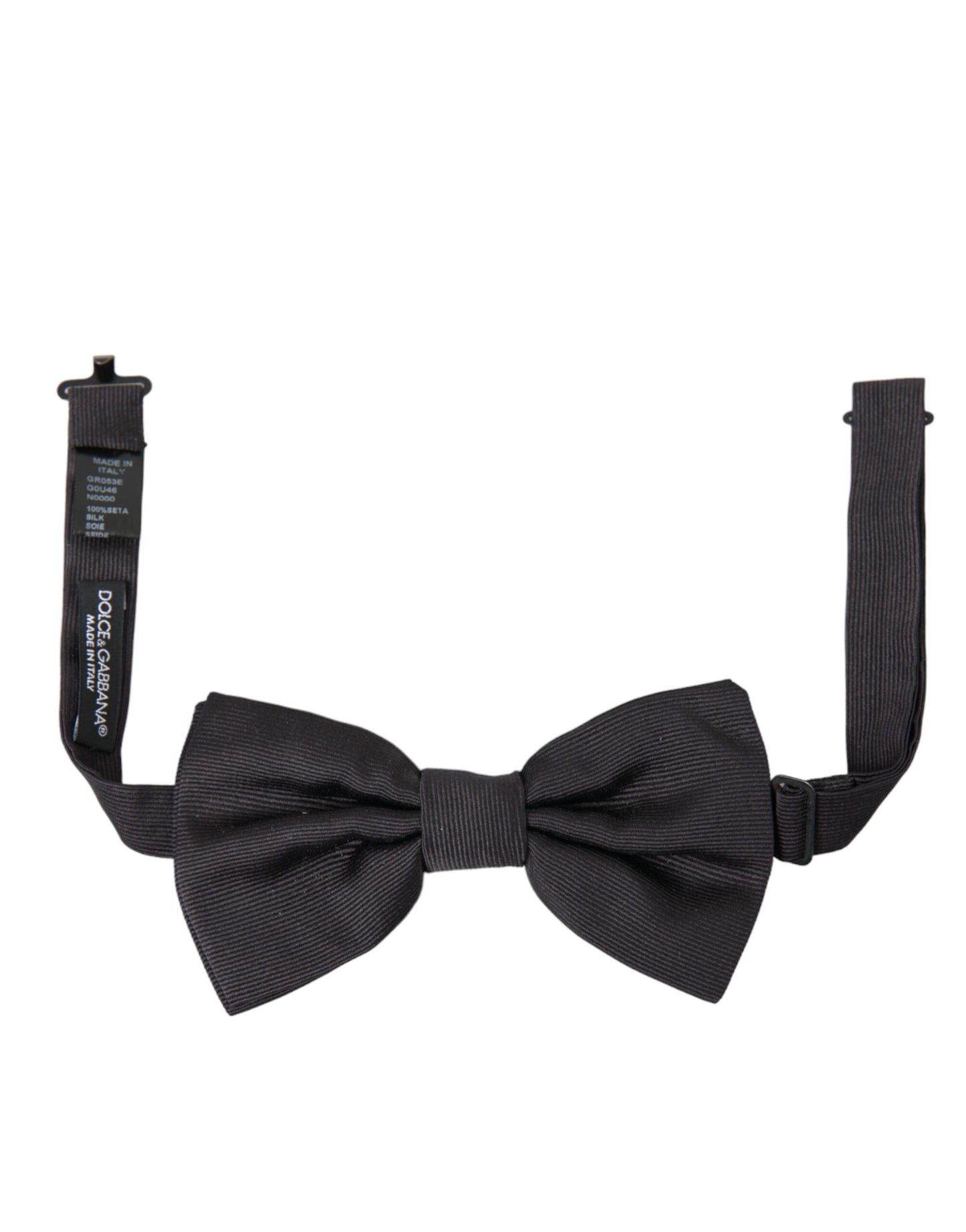 Dolce &amp; Gabbana Black Silk Adjustable Neck Men Bow Tie