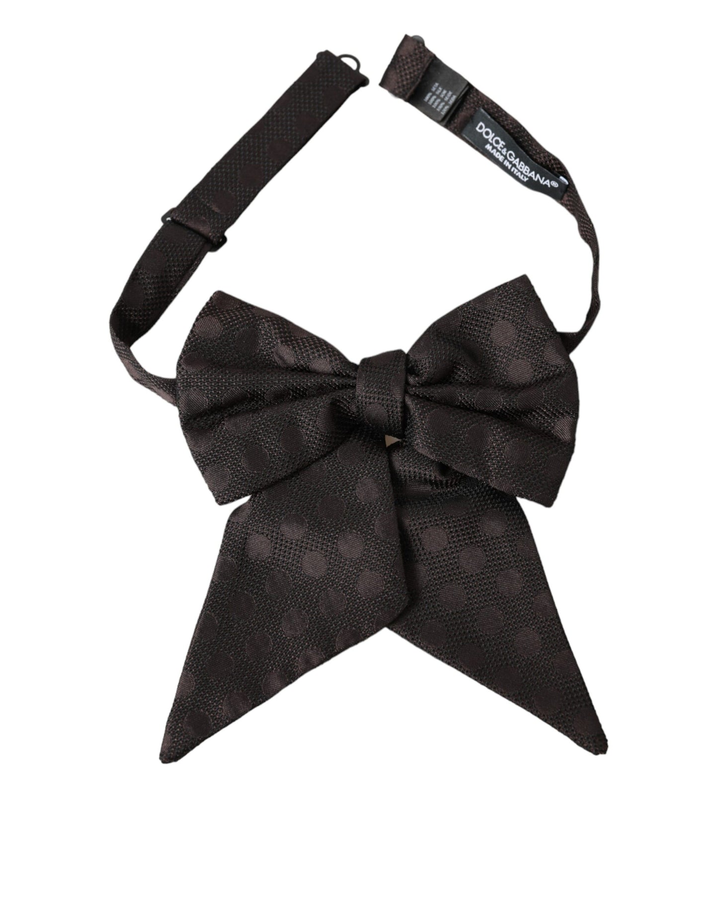 Dolce &amp; Gabbana Brown Ribbon Silk Adjustable Neck Men Bow Tie