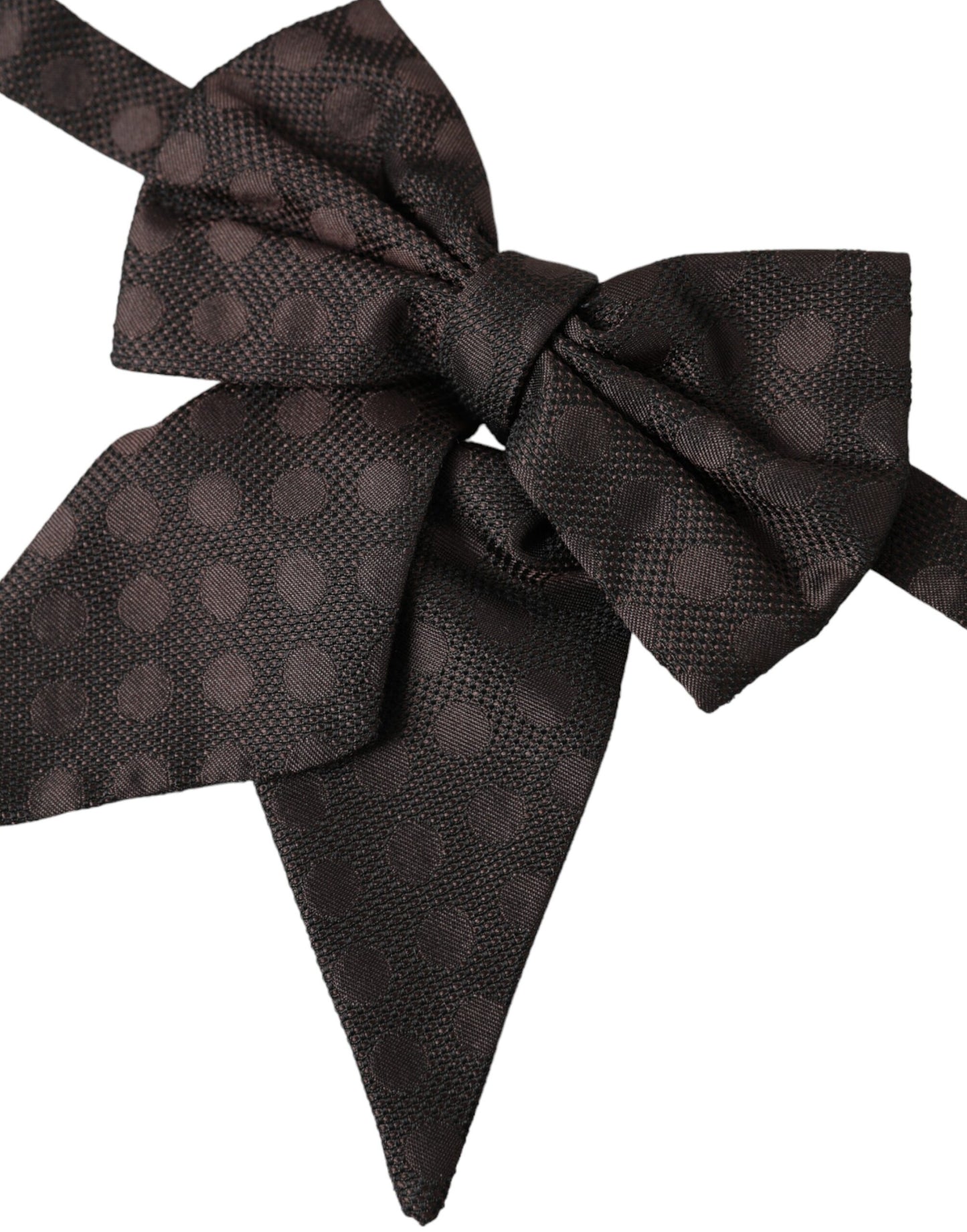 Dolce &amp; Gabbana Brown Ribbon Silk Adjustable Neck Men Bow Tie