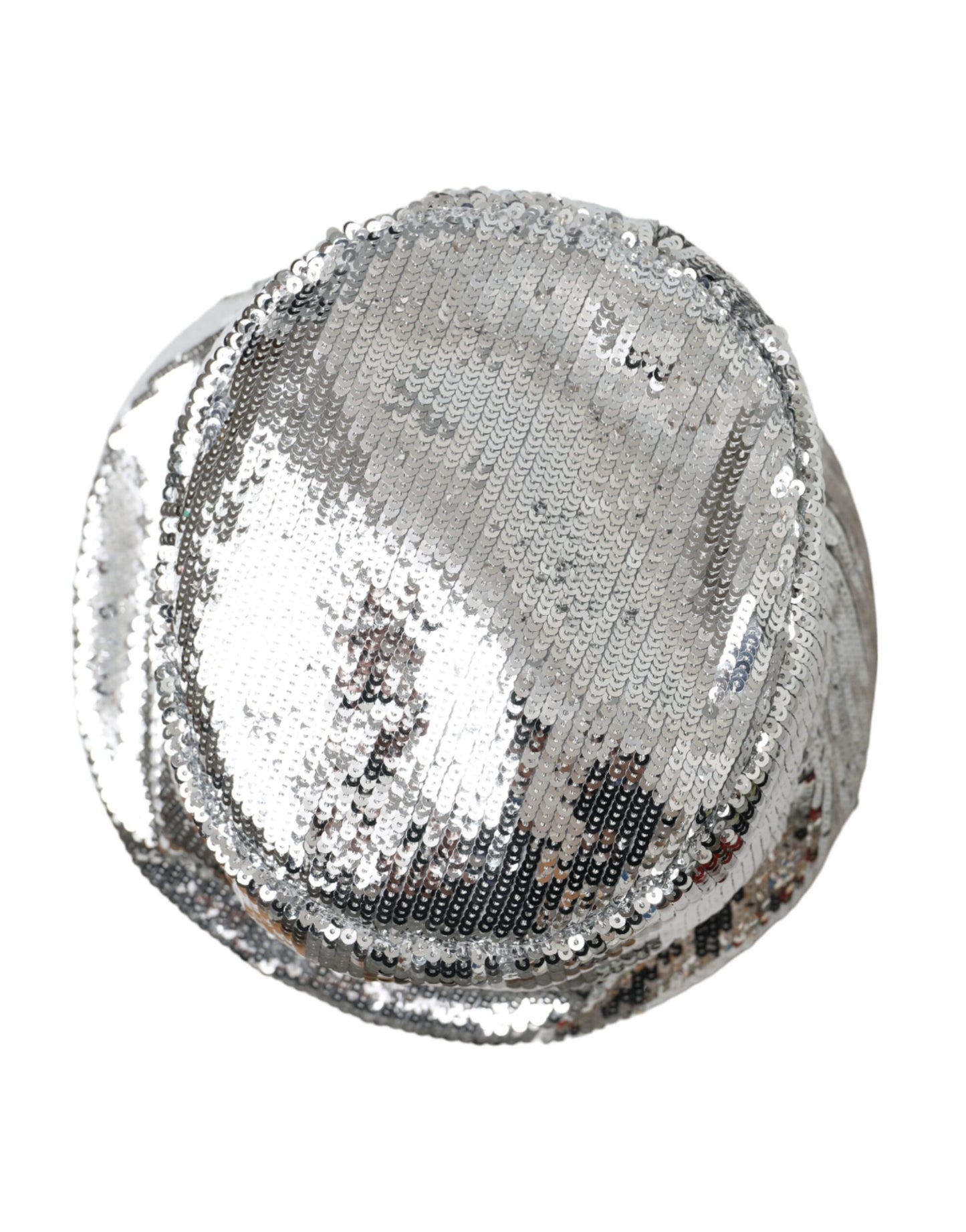 Dolce &amp; Gabbana Silver Sequin Nylon Bucket Hat Men