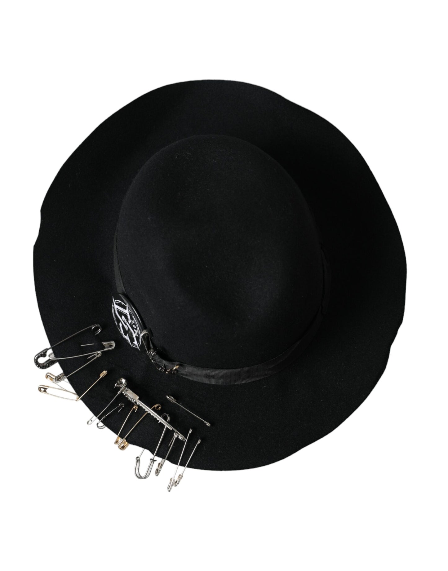 Dolce &amp; Gabbana Black Embellished Fedora Wide Brim Hat Men