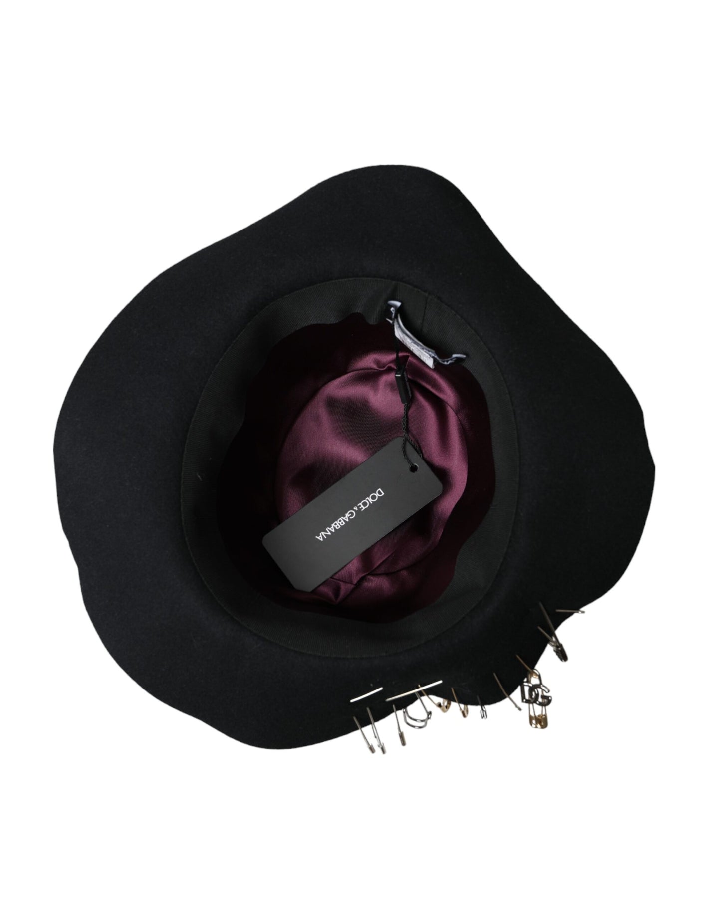 Dolce &amp; Gabbana Black Embellished Fedora Wide Brim Hat Men