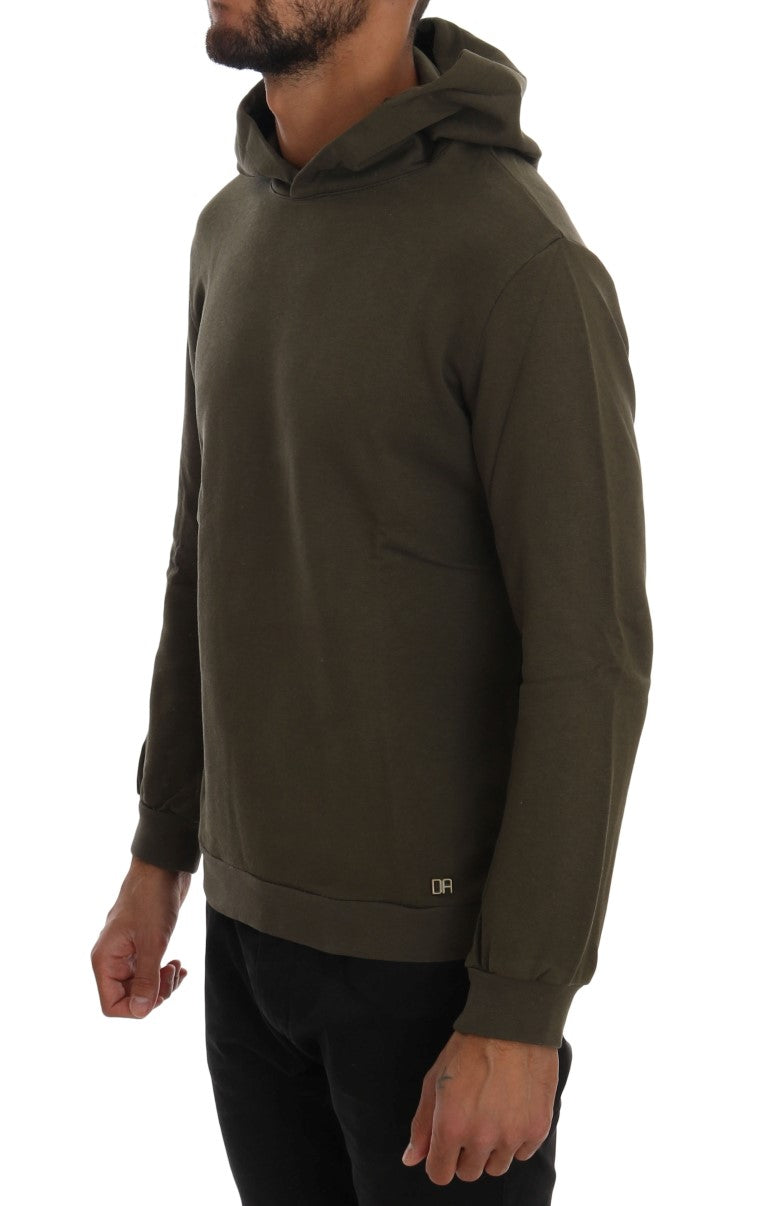 Daniele Alessandrini Elegant green cotton hoodie