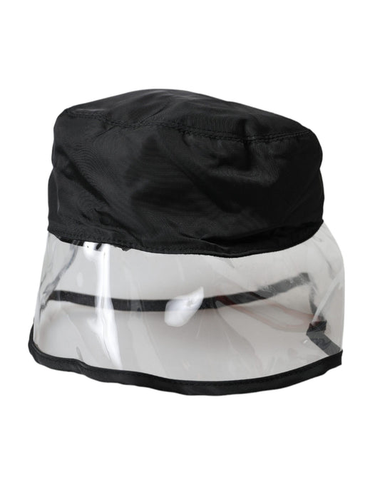 Dolce &amp; Gabbana Black Polyester Plastic Bucket Hat Men