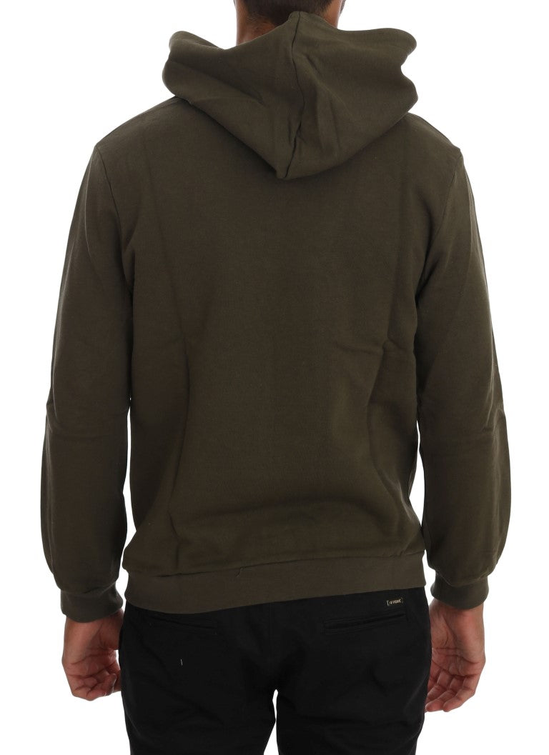 Daniele Alessandrini Elegant green cotton hoodie