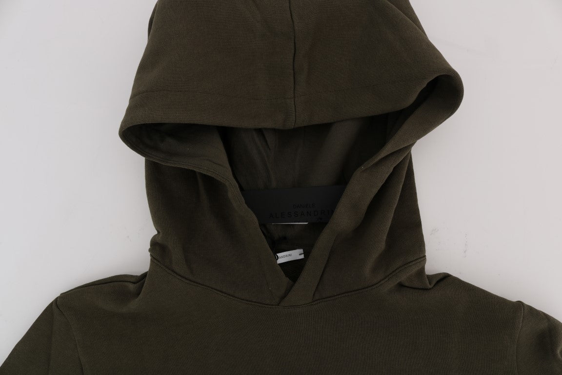 Daniele Alessandrini Elegant green cotton hoodie