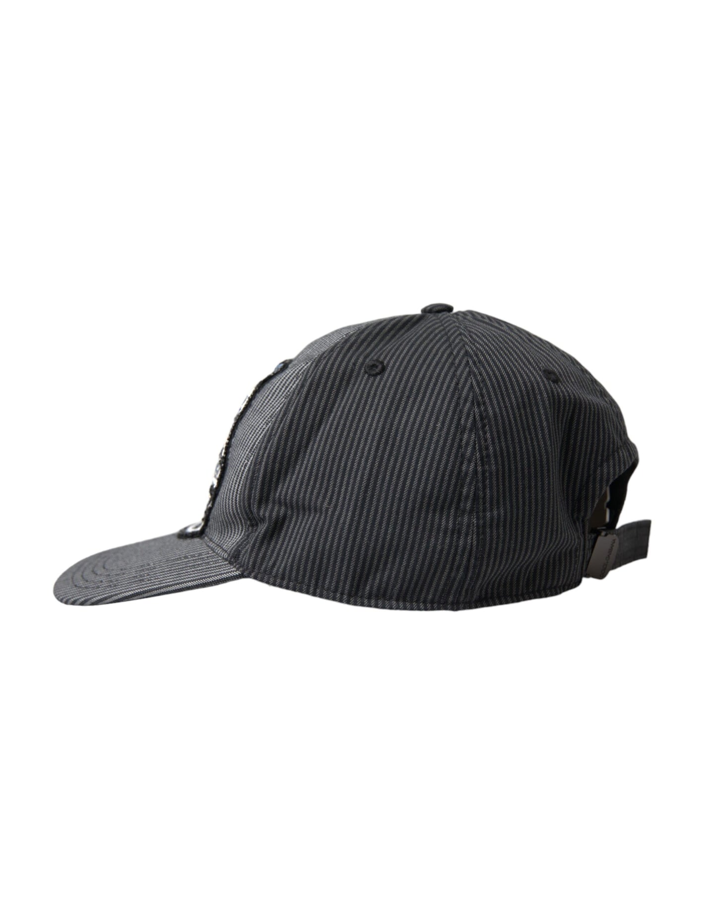 Dolce &amp; Gabbana Black Cotton Embellished Baseball Cap Men