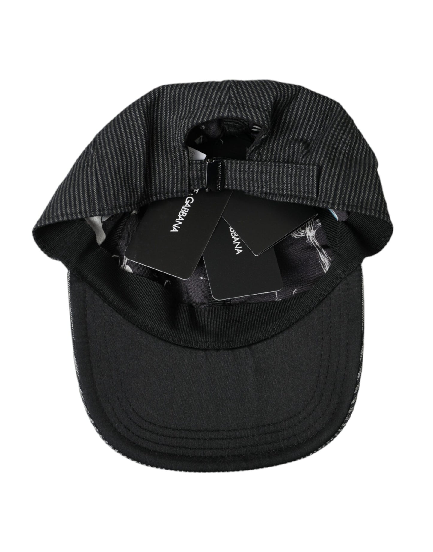 Dolce &amp; Gabbana Black Cotton Embellished Baseball Cap Men