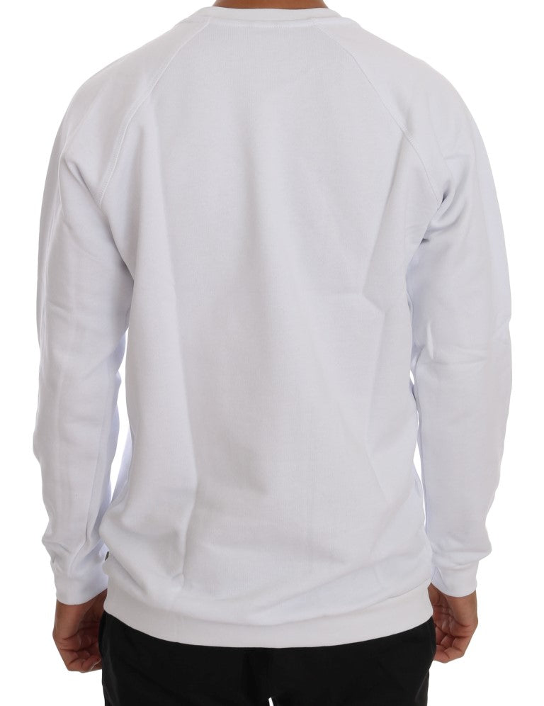 Daniele Alessandrini Elegant white cotton sweater with round neck