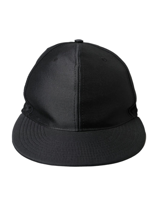 Dolce &amp; Gabbana Black Silk Cotton Logo Baseball Cap Men