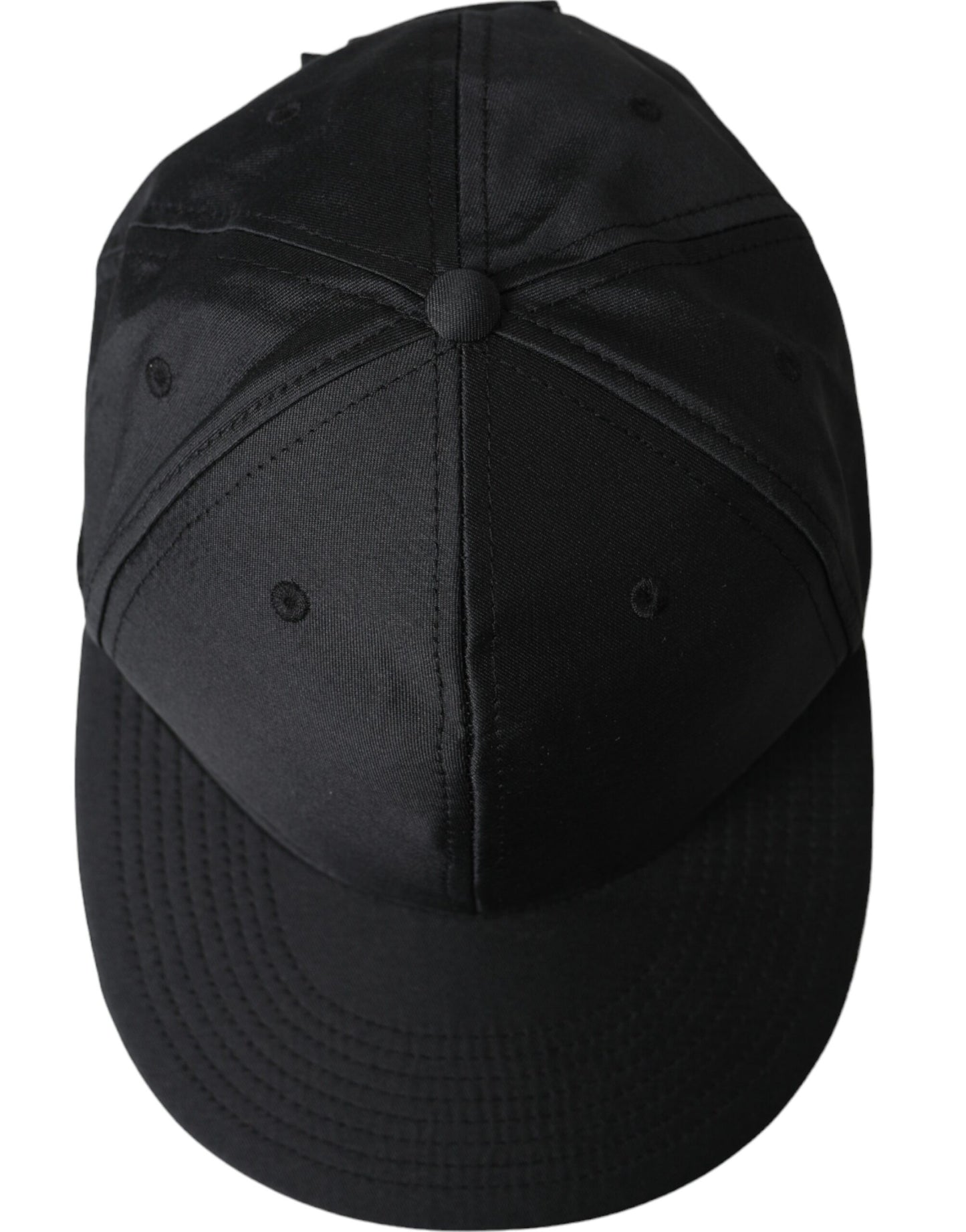 Dolce &amp; Gabbana Black Silk Cotton Logo Baseball Cap Men