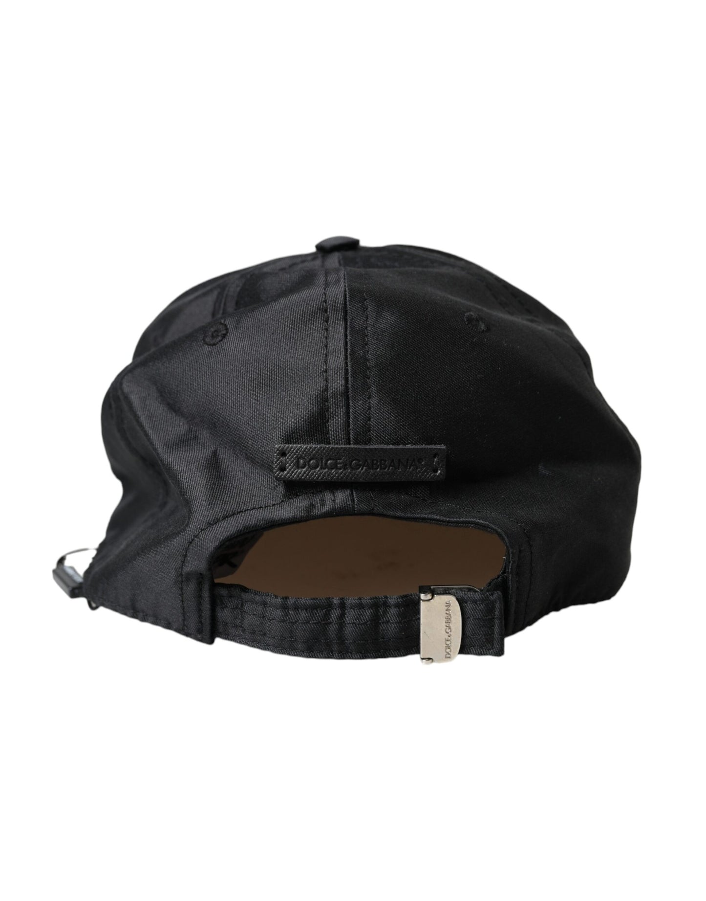 Dolce &amp; Gabbana Black Silk Cotton Logo Baseball Cap Men