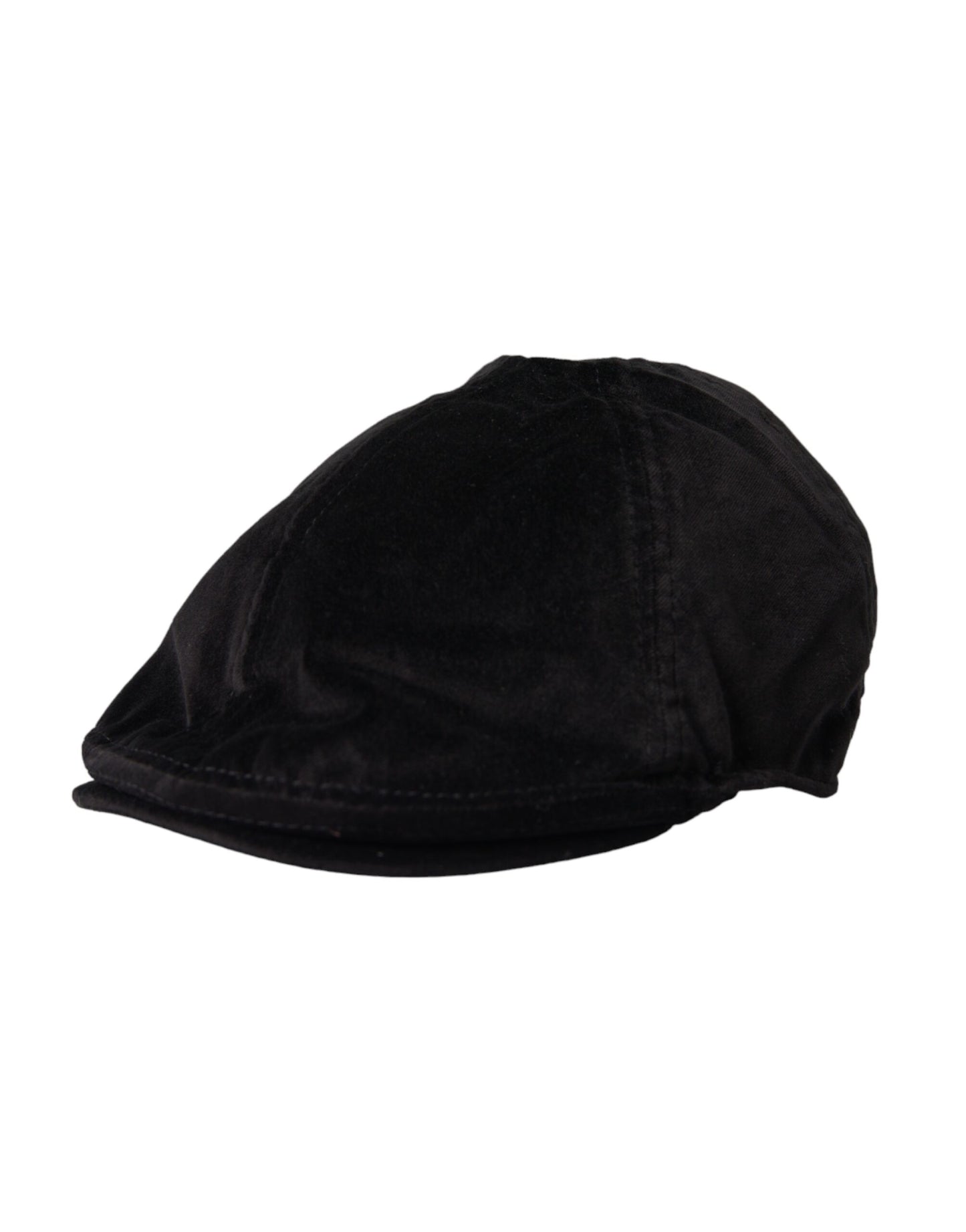 Dolce &amp; Gabbana Black Crown Cotton Newsboy Hat Men