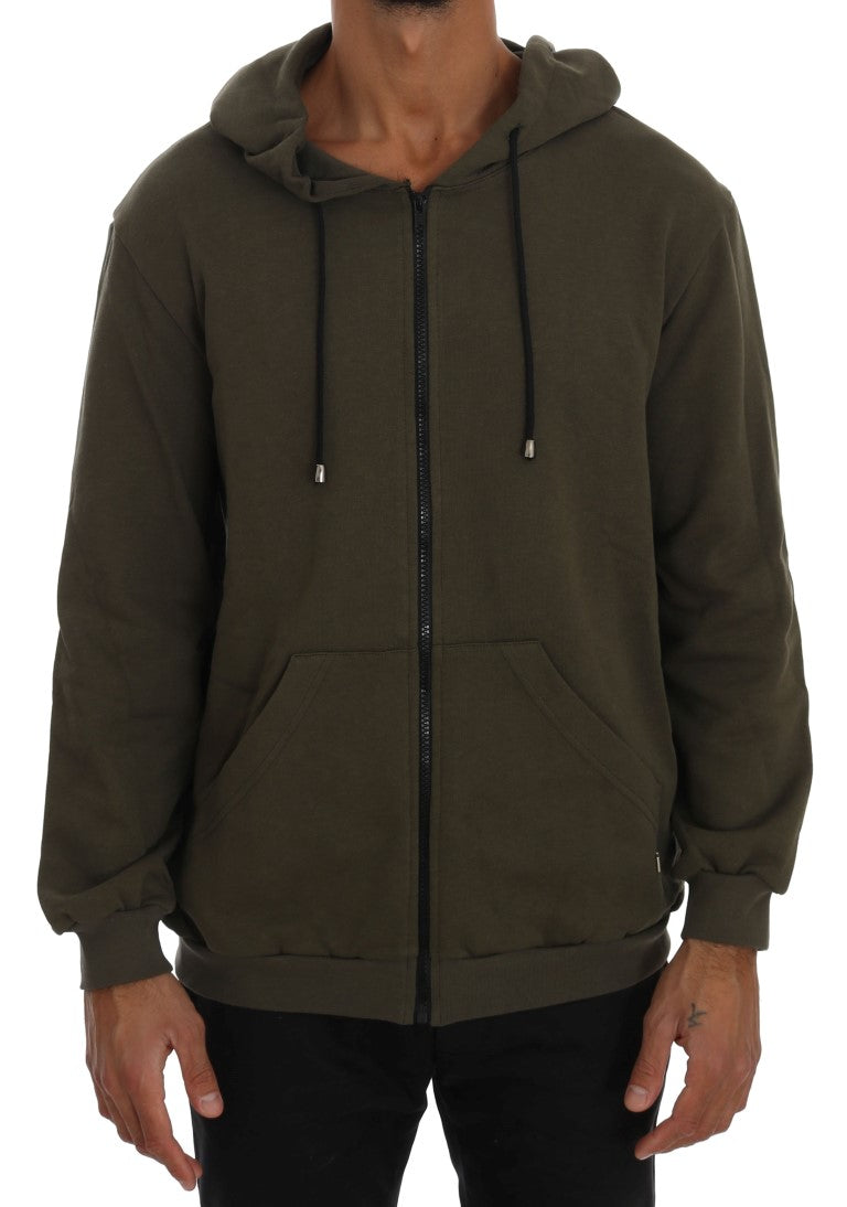 Daniele Alessandrini Elegant green zip-up hoodie