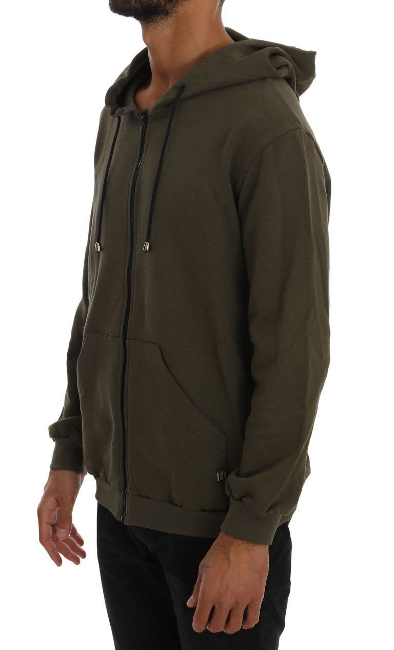 Daniele Alessandrini Elegant green zip-up hoodie