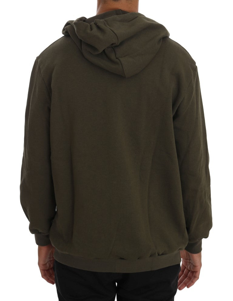 Daniele Alessandrini Elegant green zip-up hoodie