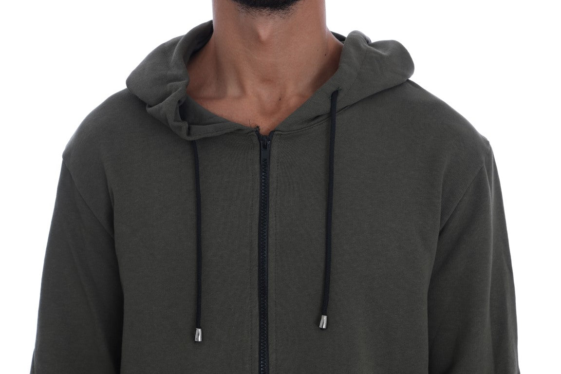 Daniele Alessandrini Elegant green zip-up hoodie